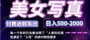 美女写真项目,低成本创业的机会,操作简单,只需要搬运,日入500+(更新)-阿鑫