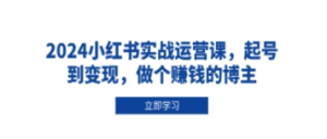 小红书实战运营课,起号到变现,做个赚钱的博主-阿鑫