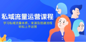 私域流量运营课程,学习私域流量本质,轻松上手运营-阿鑫