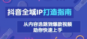 抖音全域IP打造指南,从内容选题到爆款视频,助你快速上手-阿鑫