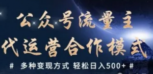 公众号流量主代运营 多种变现方式 轻松日入5张【揭秘】-阿鑫