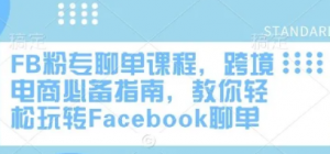 FB粉专聊单课程，跨境电商必备指南，教 你轻松玩转Facebook聊单-阿鑫