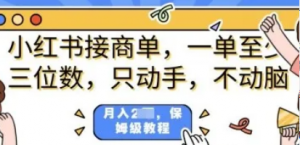 小红书商单项目,只动手不动脑,一单三位 数,保姆级教程-阿鑫