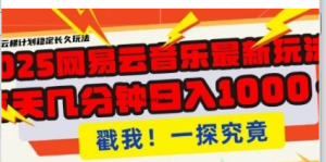 2025最新网易云音乐云梯计划,每天几分钟,单账号月入过W,可批量操作,收益翻倍【揭秘】-阿鑫