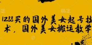 1288买的国外美女起号技术，国外美女搬 运教学-阿鑫