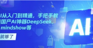 国产AI从入门到精通,手把手教你玩转国产Al神器DeepSeek,Kimi,mindshow等-阿鑫