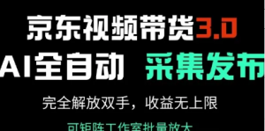 京东视频带货3.0,Ai全自动采集+自动发布,完全解放双手,收入无上限-阿鑫