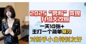 2025男粉变现全新玩法升级，日入上千简简单单，小白可轻松上手-阿鑫