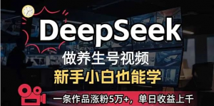 小白用DeepSeek做养生号,一条作品涨粉5万+,单日收益上千-阿鑫
