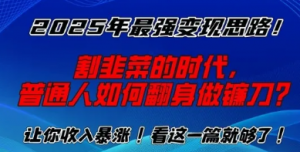 2025年最强变现思路，割韭菜的时代，普通人如何翻身做镰刀?【揭秘】-阿鑫