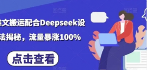 小说推文搬运配合Deepseek设定玩法揭秘,流量暴涨100%-阿鑫