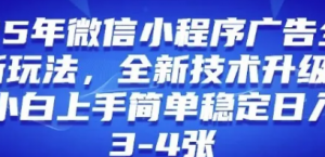 2025年微信小程序最新玩法纯小白易上手，稳定日入多张，技术全新升级【揭秘】-阿鑫