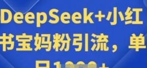 用 DeepSeek+小红书做搬运工，每天 2小时，引流宝妈粉月变现过W-阿鑫