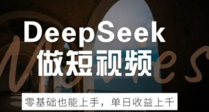 DeepSeek做短视频，零基础也能上手单日收益多张-阿鑫