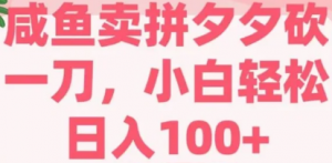 咸鱼卖拼夕夕砍一刀，小白轻松日入100+(附下单渠道)-阿鑫