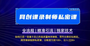 网创课录制师私密课)如何打造一堂属于自己的高质量网创课程，网创课录制师私密 课，日精准引流100+-阿鑫