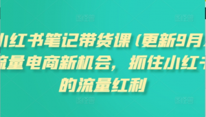 小红书笔记带货课(更新25年3月)流量电商 新机会，抓住小红书的流量红利-阿鑫