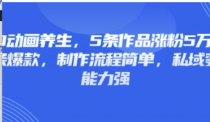 3D动画养生,5条作品涨粉5万,条条爆款,制作流程简单,私域变现能力强-阿鑫