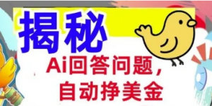 Ai回答问题，自动挣美刀，1天收入125.3分钟学会，长久的被动收入-阿鑫