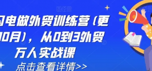 AI闪电做外贸训练营(更新25年3月),从0到3外贸万人实战课-阿鑫