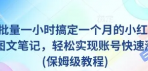 A1+批量一小时搞定一个月的小红书爆款图文笔记，轻松实现账号快速涨粉(保姆级教 程)-阿鑫