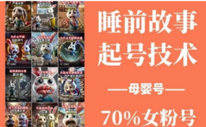 睡前故事起号技术，母婴号涨粉，70%女 粉，百分百原创-阿鑫