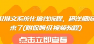 小说推文系统化搞钱流程，超详细流程来了(附保姆级视频教程)-阿鑫