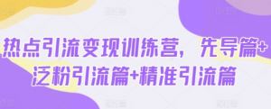 热点引流变现训练营，先导篇+泛粉引流篇+精准引流篇 -阿鑫