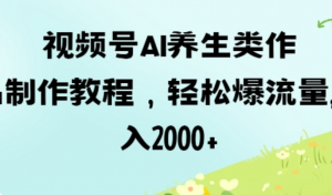 视频号ai养生类作品制作教程，轻松爆流量，日入数张-阿鑫