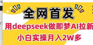 用deepseek做即梦Ai拉新 小白实操月入过W+【附报白渠道)-阿鑫
