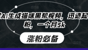 即梦AI生成猫咪黑帮视频，迅速起号涨粉 一个月5k-阿鑫