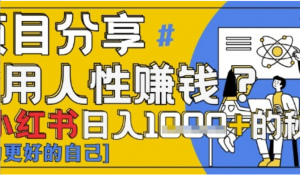 小红书日入1k+?揭秘人性洞察力，小白3分钟上手，点赞爆棚!-阿鑫