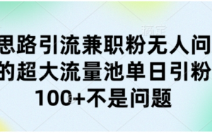 新思路引流兼职粉无人问津的超大流量池单日引粉100+不是问题-阿鑫