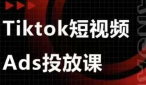 Ads视频投放课，tiktok短视频广告投放课-阿鑫