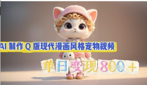 AI制作Q版现代漫画风格宠物视频，单日变现几张-阿鑫