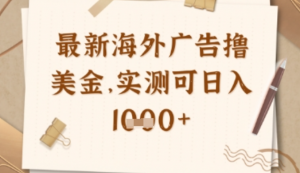 最新海外广告联盟挂机撸美金项目，实测可 日入多张【揭秘】-阿鑫