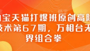 淘宝天猫打爆班原创高阶技术第67期，万 相台无界组合拳-阿鑫