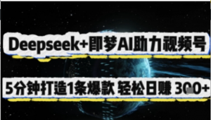 Deepseek+即梦AI助力视频号，5分钟打造1条爆款，轻松日入3张+-阿鑫