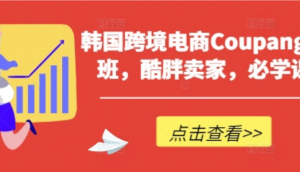 韩国跨境电商Coupang高阶班，酷胖卖家，必学课程-阿鑫
