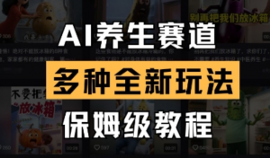 AI养生赛道，多种全新玩法，保姆级教程拆 解-阿鑫