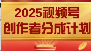 2025风口项目视频号创作者分成计划，操 作简单，小白也能日入数张-阿鑫
