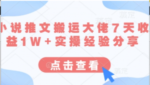 小说推文搬运大佬7天收益1W+实操经验分享-阿鑫