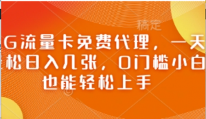 5G流量卡免费代理，一天轻松日入几张，0门槛小白也能轻松上手-阿鑫