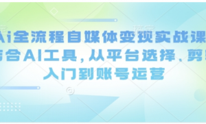 Ai全流程自媒体变现实战课，结合AI工具从平台选择、剪辑入门到账号运营-阿鑫