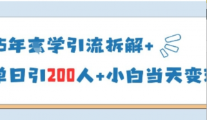 25年国学引流拆解+单日引200人+小白当 天就能变现-阿鑫