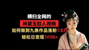 横扫全网的林黛玉怼人视频，如何做到九条作品涨粉7.8万，轻松日变现1k-阿鑫