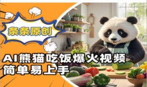 Ai熊猫吃饭爆火视频，条条原创，简单易上 手-阿鑫