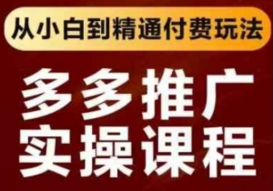 拼多多推广实操课程，从小白到精通付费玩法-阿鑫