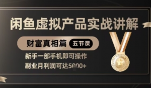 精品!闲鱼虚拟产品实战讲解，新手一部手机即可操作，副业月利润可达5k+-阿鑫