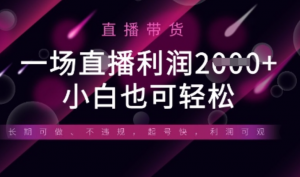 半无人直播带货，一场利润数张，适合所有平台玩法，小白也可轻松-阿鑫